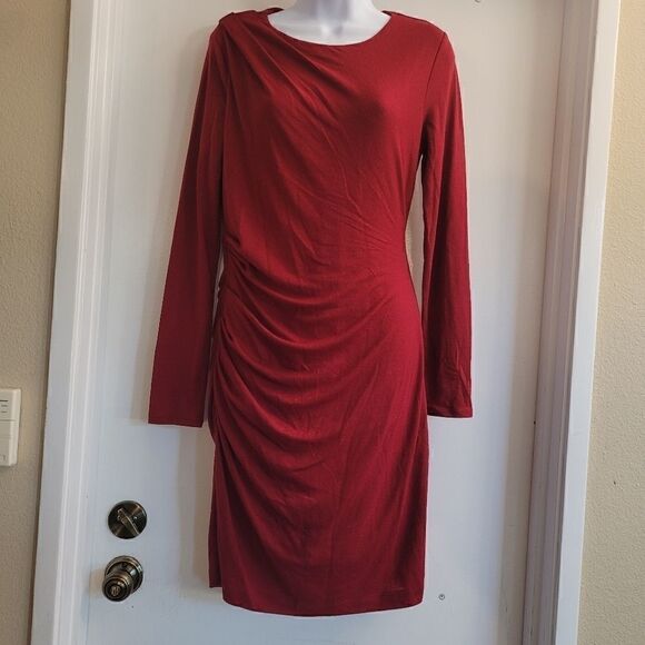 Banana republic cranberry rushed sheath pencil dress - Picture 2 of 7